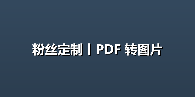 粉丝定制丨PDF 转图片