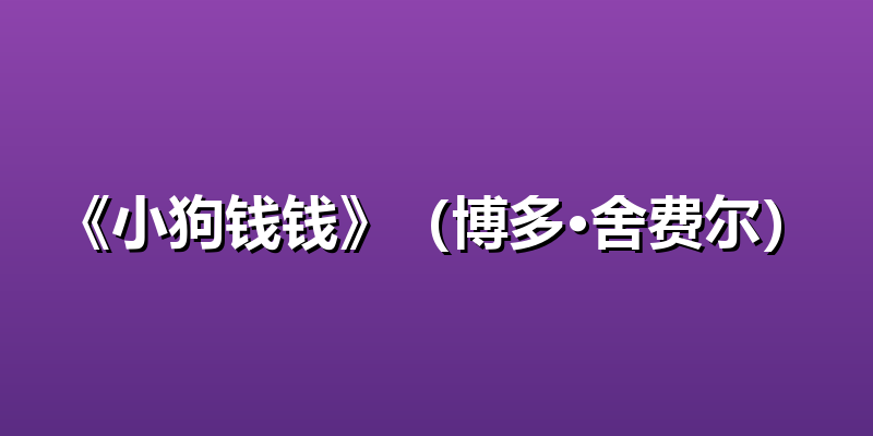 《小狗钱钱》（博多·舍费尔）