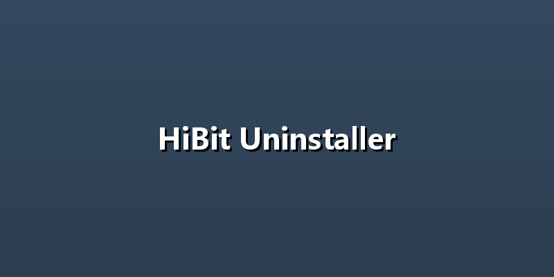 HiBit Uninstaller